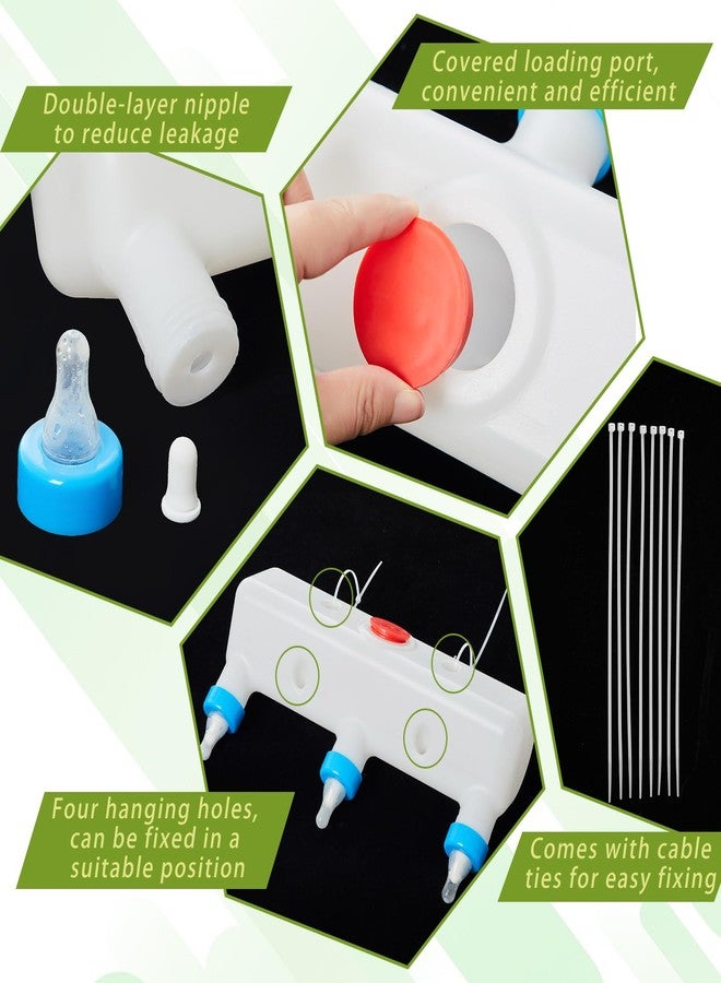 Threlaco مُغذّي حليب ثريلاكو 3 للحيوانات الصغيرة، سعة 3 لتر/101.45 أونصة، مصباح للجراء، مُغذّي حليب للماعز، موزع زجاجات مياه للمزارع، معدات شرب الحيوانات للتربية الاحترافية - Image 3