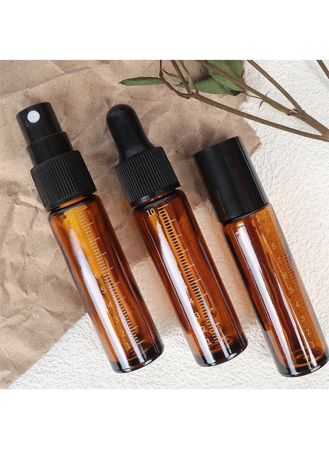 3PCS Essential Oil Roller Bottles, Glass Spray Bottles, 10ml Empty Refillable Glass Dropper Bottles for Skincare - Image 2