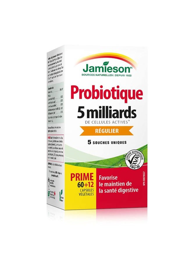 Jamieson Laboratories Probiotic 5 Billion Regular Strength Supplement, 60 Count - Image 2