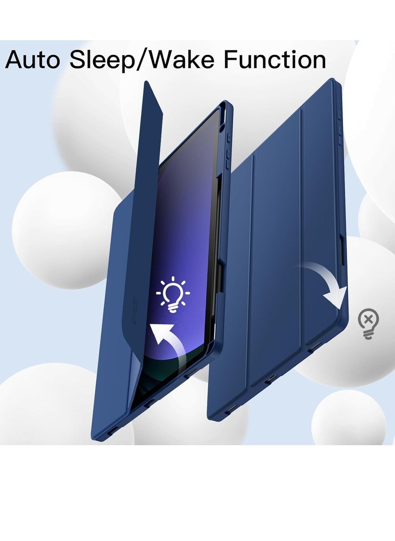 JAJEEK "New Samsung Galaxy Tab S10 Plus 12.4 Inch Case with S Pen Holder – Soft TPU Tri-Fold Stand Protective Cover, Auto Wake/Sleep, S Pen Charging Support, Blue" - Image 5