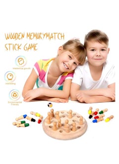 KASTWAVE Wooden Memory Chess Board Game Color Memory Matching Brain Teasers Game for Kids Boy Girl Age 3-12 Toddler Learning Activities Educational Toys Montessori Toys  - Image 4