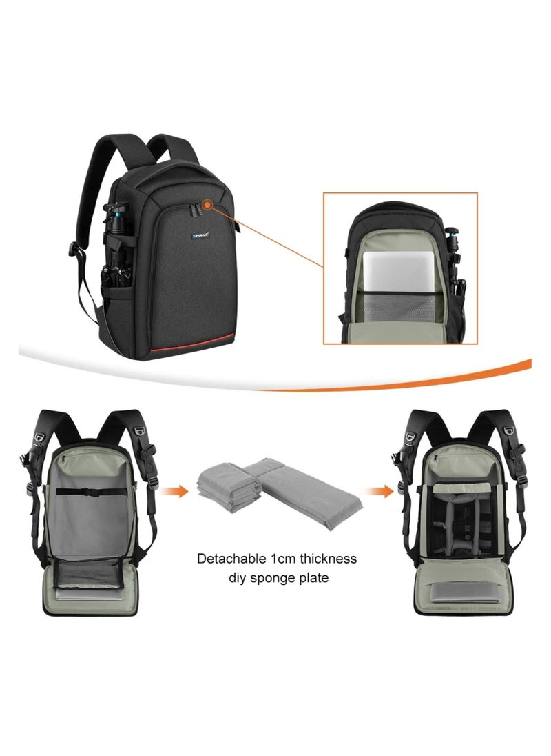 PULUZ - Waterproof Professional Camera Bag Case Travel DSLR Camera Backpack for SLR DSLR, Lenses, Accessories Backpack Laptop Tablet Backpack Compatible for Sony/Canon/Nikon Camera and Lens Tripod Accessories - Image 1