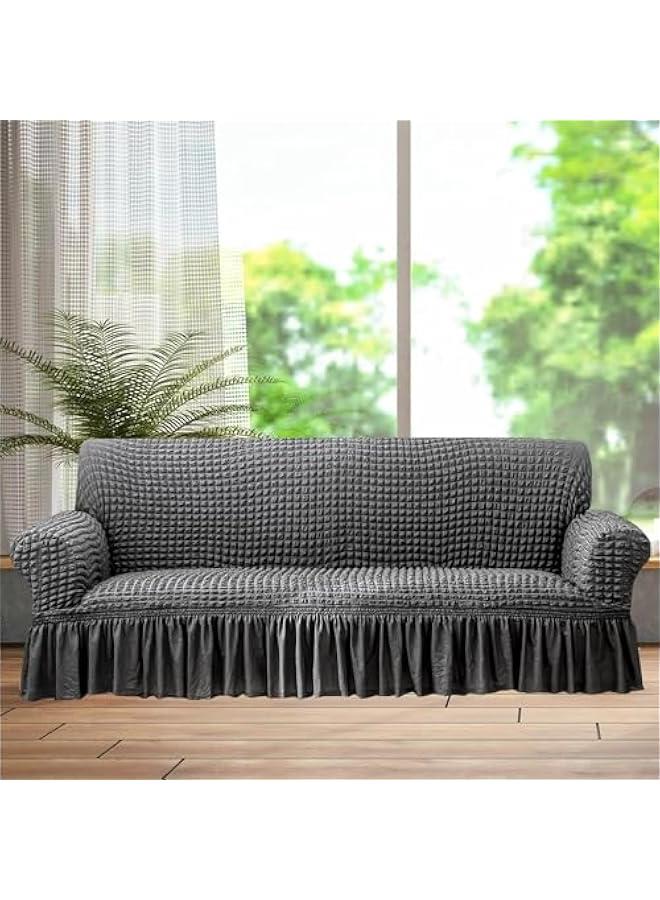 TRASSLE Sofa Cover,Universal Sofa Slipcover, Couch Cover Chair Furniture Protector Cover,Washable High Elastic Stretchable with Skirt Country Style - Image 5