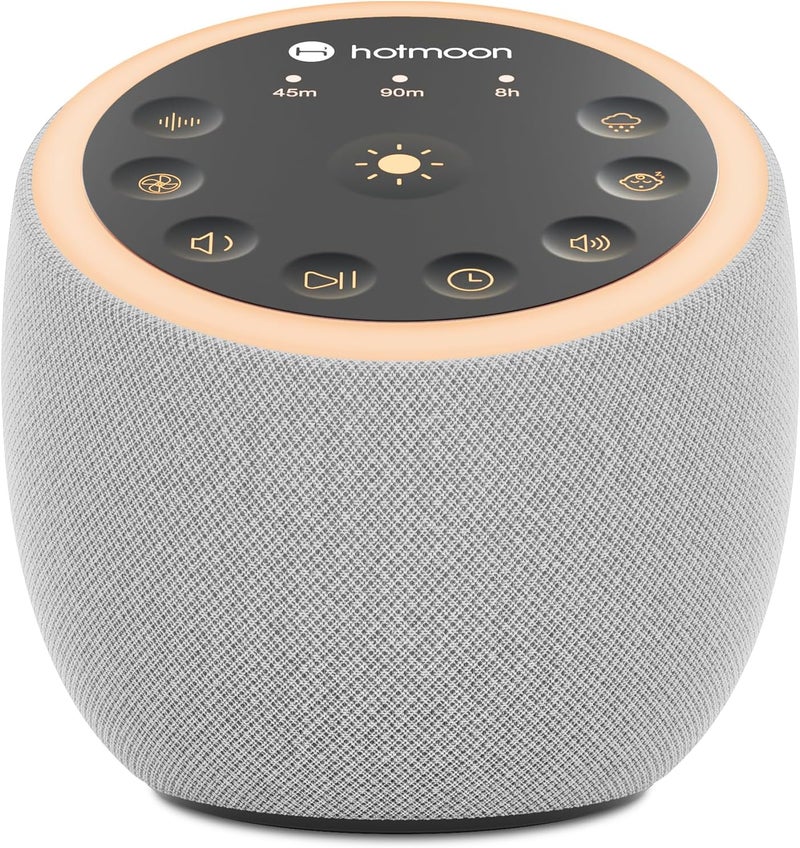 Hotmoon White Noise Machine, Sound Machine for Baby Adults with 40 High-Fidelity Sounds, 8 Colour Night Light, USB Power Supply, Sound Therapy with Timer for Sleeping Nursery Office Travel Gift - Image 1