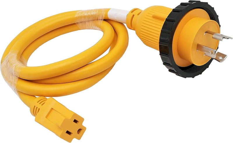 Park World 691975 RV Pigtail Shore Power 30A Male L5-30P to 5-15R Female 15A Dogbone Adapter Power Cord Twist Lock L5-30P Male to 5-15R Female (6FT) - Image 4