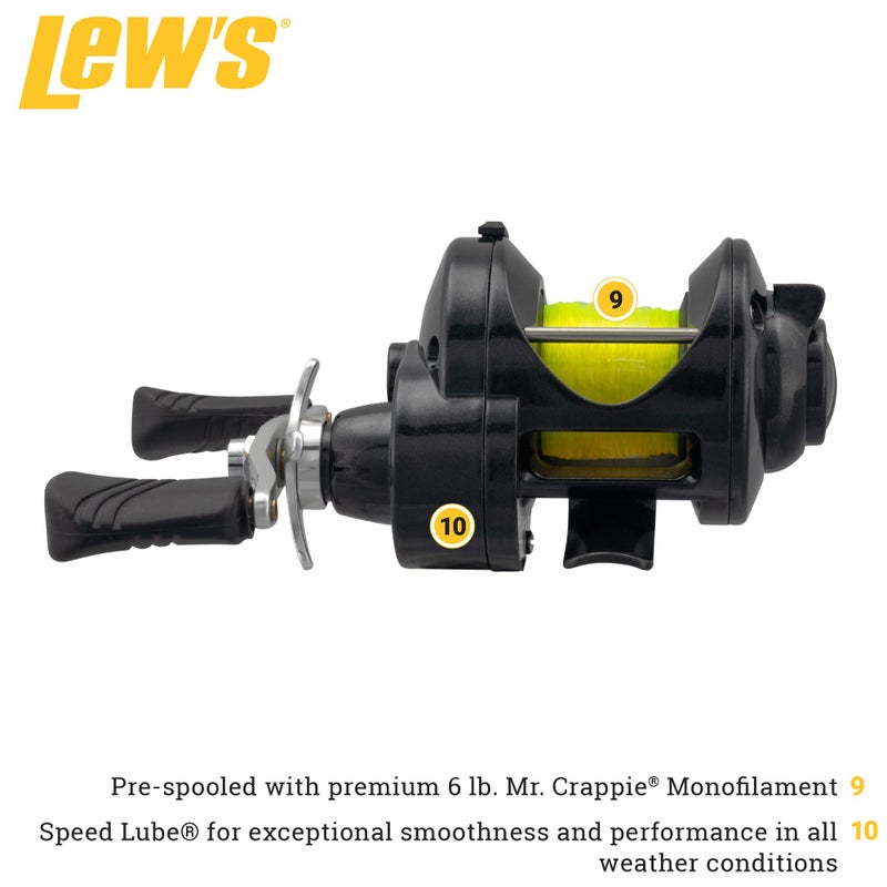 Lew's Lews Fishing WMR5, Signature Series Crappie Reel (Clam Pack),Black - Image 4