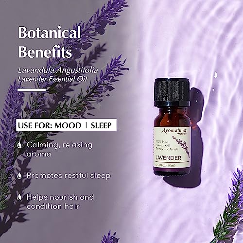 AROMAFUME Lavender Essential Oil - 100% Natural, Therapeutic Grade Essential Oil - Pure, Calming Aromatherapy Oil for Diffusers, and to Aid Sleep - 10ml - Image 2