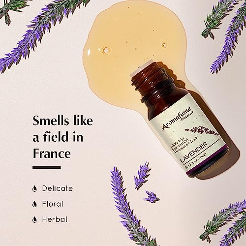 AROMAFUME Lavender Essential Oil - 100% Natural, Therapeutic Grade Essential Oil - Pure, Calming Aromatherapy Oil for Diffusers, and to Aid Sleep - 10ml - Image 3