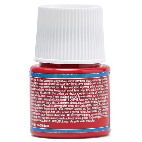 PEBEO Setacolor Opaque - Water-Based Fabric Paint for Dark or Light, Thin or Thick Textiles - 1.52 Fluid Ounces (45 milliliters) - Red - Image 4