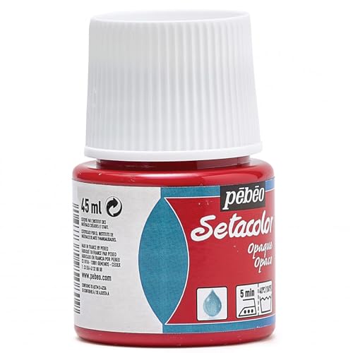 PEBEO Setacolor Opaque - Water-Based Fabric Paint for Dark or Light, Thin or Thick Textiles - 1.52 Fluid Ounces (45 milliliters) - Red - Image 5