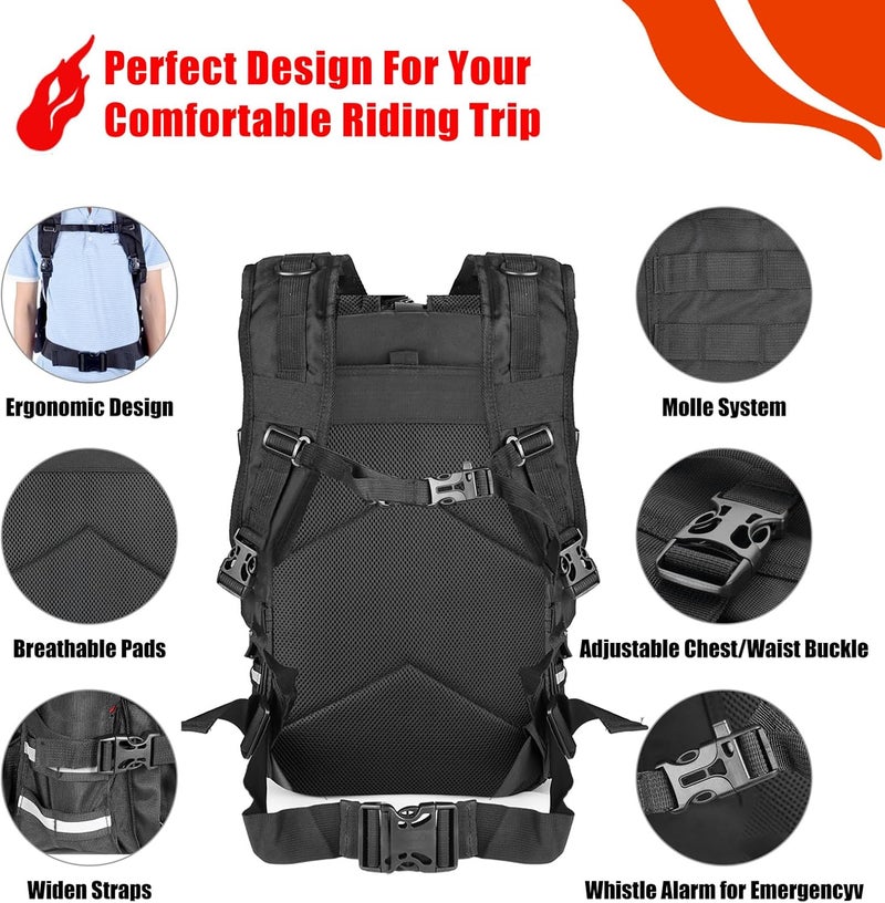 Goldfire Motorcycle Helmet Backpack Bag - Large Capacity Molle Storage for ATV/UTV Cycling - Image 5