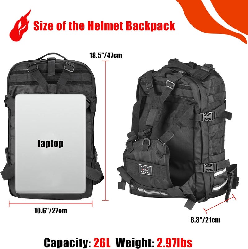 Goldfire Motorcycle Helmet Backpack Bag - Large Capacity Molle Storage for ATV/UTV Cycling - Image 3