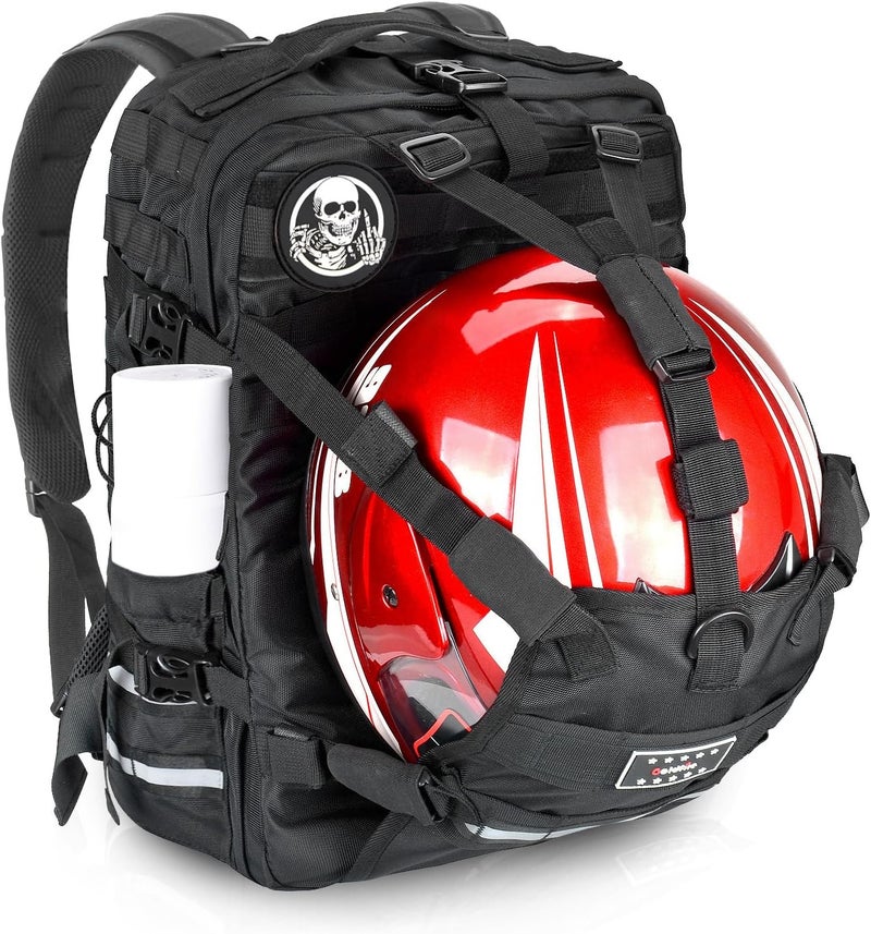 Goldfire Motorcycle Helmet Backpack Bag - Large Capacity Molle Storage for ATV/UTV Cycling - Image 1