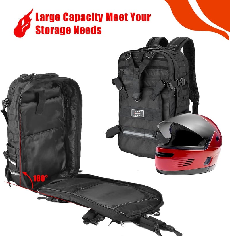 Goldfire Motorcycle Helmet Backpack Bag - Large Capacity Molle Storage for ATV/UTV Cycling - Image 4