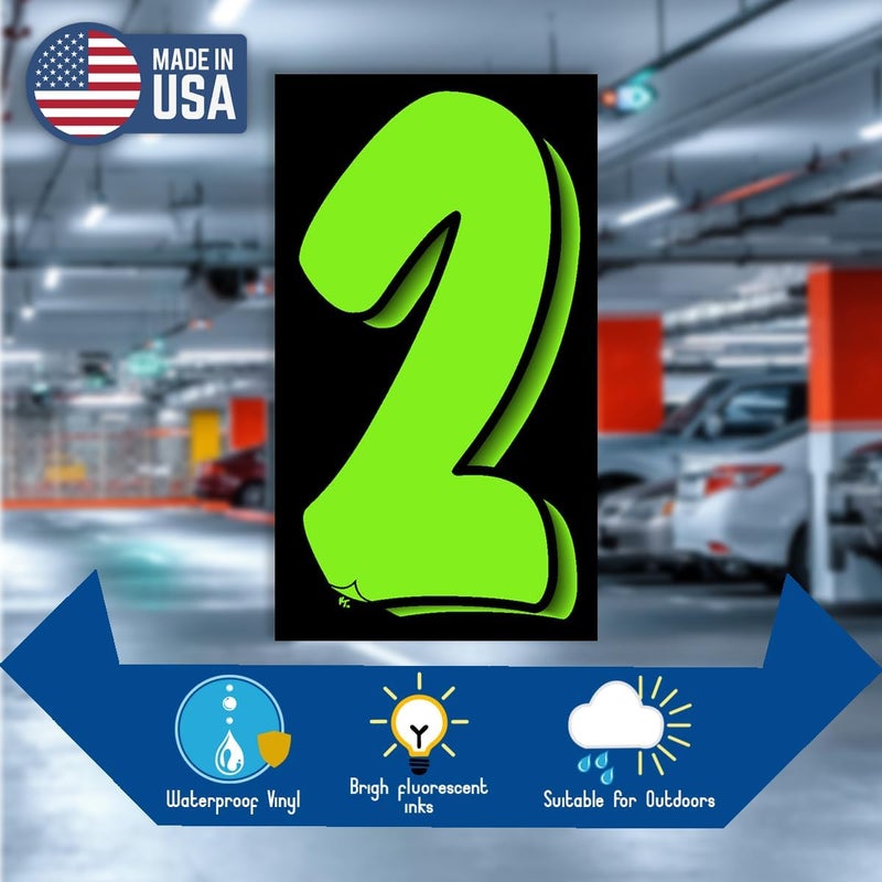 Versa-Tags 3 Packs of 12 Number Two (2) 7.5 Inch Green & Black Windshield Pricing Stickers - Image 3