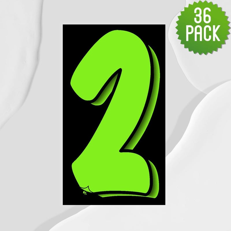 Versa-Tags 3 Packs of 12 Number Two (2) 7.5 Inch Green & Black Windshield Pricing Stickers - Image 4