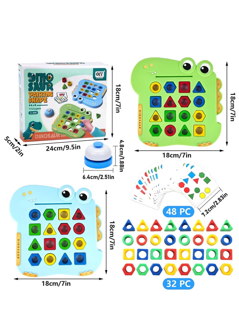 Excefore - Shape matching game with bell, colour game, colour matching game,geometric shapes puzzle board,interactive board games,montessori sensory games,shapes for kids - Image 1