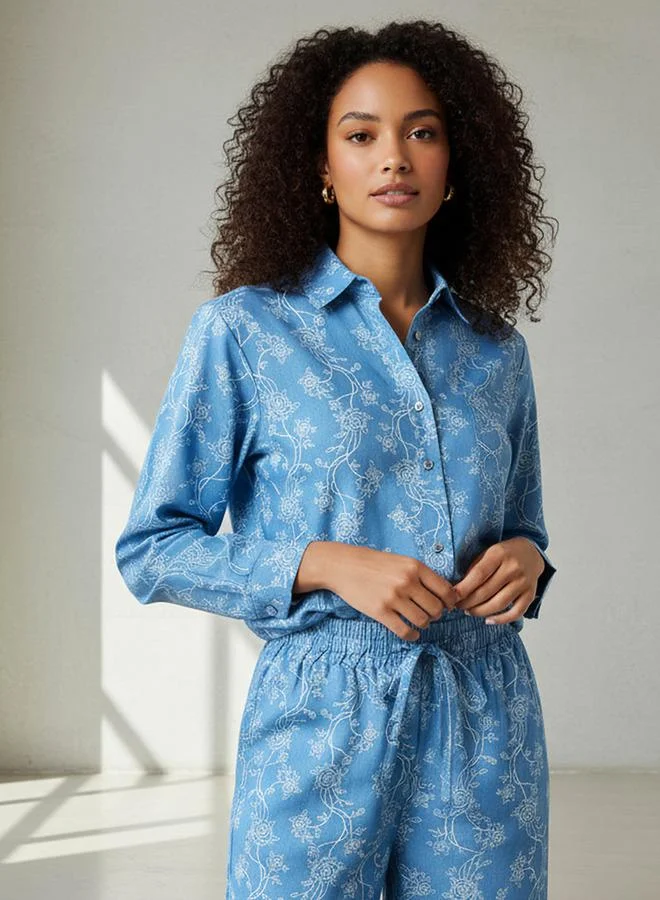 سبلاش فيڤ طقم بلوزة وبنطلون واسع الساقين