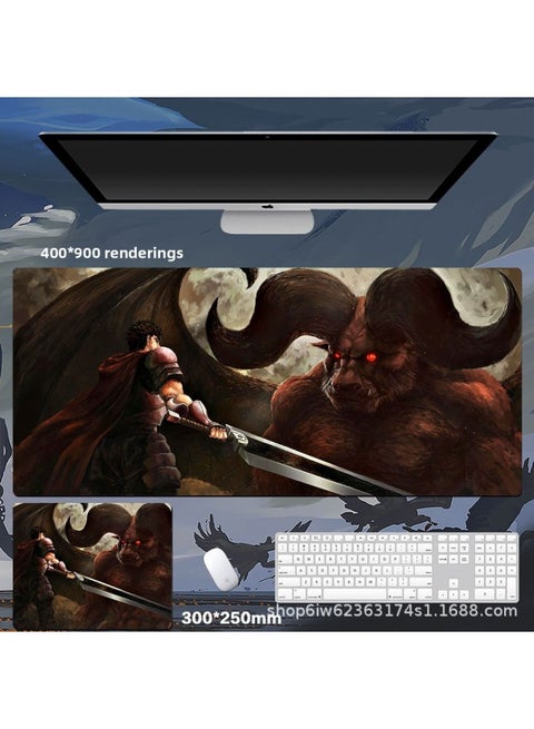 Sword Style Legendary Mouse Pad Oversized Non-Slip Thickened Computer E-Sports Table Pad Keyboard Pad Game Mouse Pad-Color:1000*500*4mm-Pattern:23