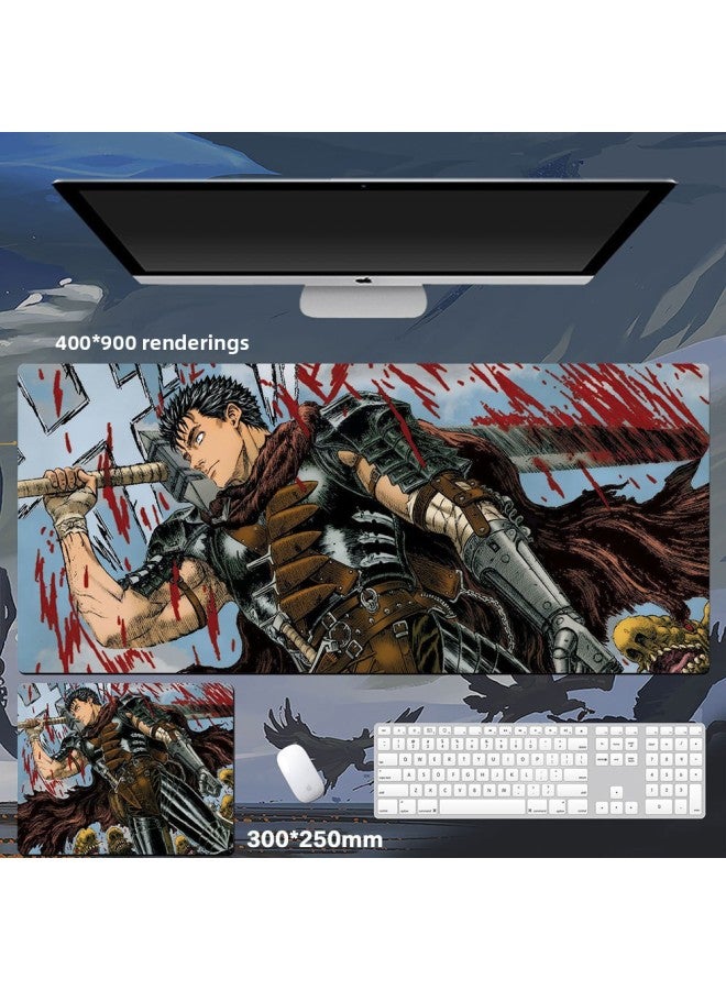 Sword Style Legendary Mouse Pad Oversized Non-Slip Thickened Computer E-Sports Table Pad Keyboard Pad Game Mouse Pad-Color:1000*500*4mm-Pattern:23