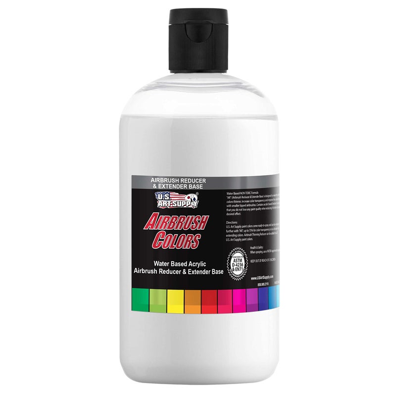 US Art Supply 16Ounce Airbrush Thinner Reducer and Extender Base for Acrylic Paints Airbrush Paint Thinner Reduces Viscosity Improves Flow Thins Acrylic Pouring Paint