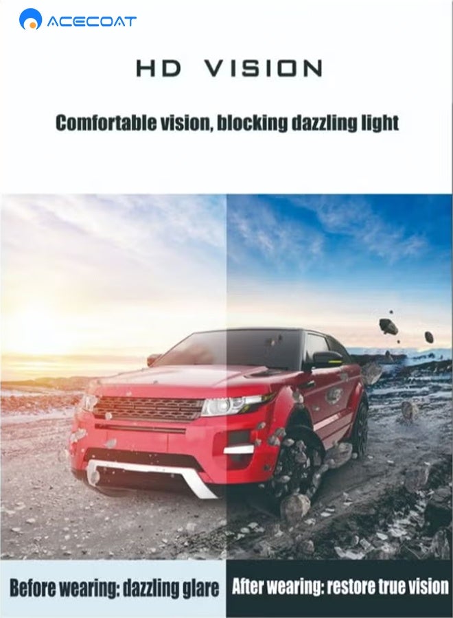 ايسكوت نظارات شمسية مستقطبة أفياتور للرجال والنساء، نظارات شمسية للحماية من الأشعة فوق البنفسجية 400 TR ظلال شمسية عصرية مضادة للوهج للقيادة وصيد الأسماك والسفر (إطار رمادي شفاف) - Image 5