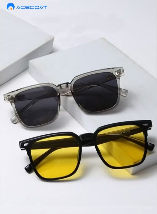 ايسكوت نظارات شمسية مستقطبة أفياتور للرجال والنساء، نظارات شمسية للحماية من الأشعة فوق البنفسجية 400 TR ظلال شمسية عصرية مضادة للوهج للقيادة وصيد الأسماك والسفر (إطار رمادي شفاف) - Image 2