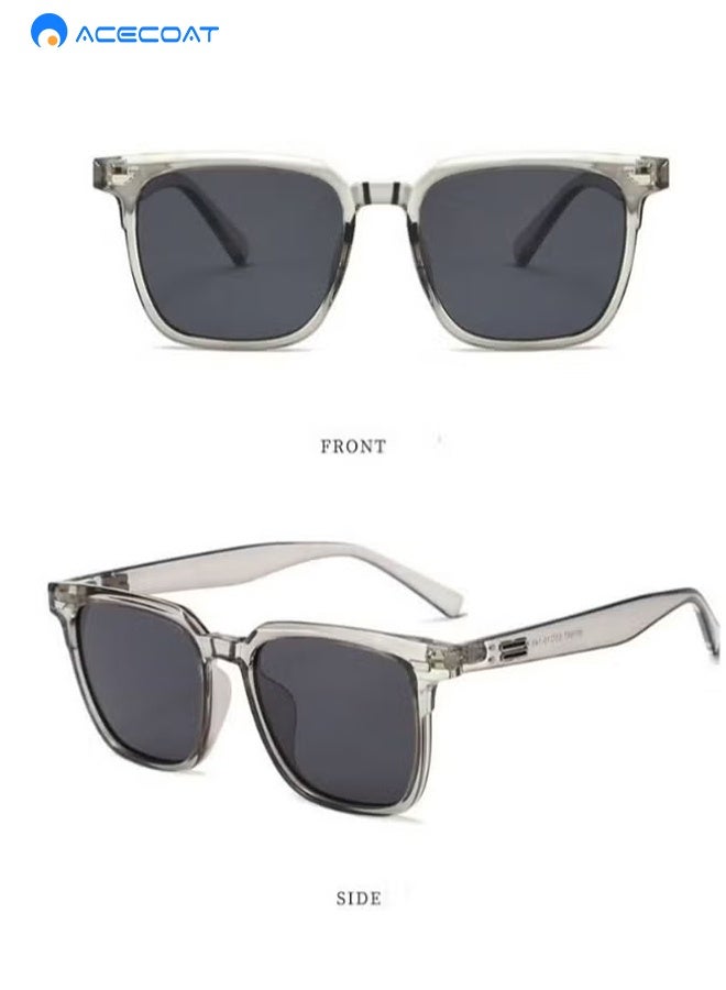 ايسكوت نظارات شمسية مستقطبة أفياتور للرجال والنساء، نظارات شمسية للحماية من الأشعة فوق البنفسجية 400 TR ظلال شمسية عصرية مضادة للوهج للقيادة وصيد الأسماك والسفر (إطار رمادي شفاف) - Image 3