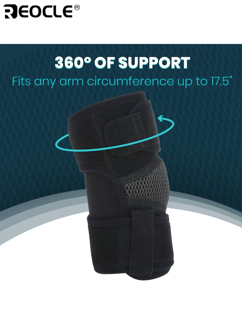 ريوكل للجنسين دعامة الكوع التنس ضغط الأكمام التفاف مع حزام دعم للاعبي الجولف التهاب الجراب التهاب الأوتار التهاب اللقيمة تخفيف التنفس مريح قابل للتعديل مرونة للذراع الأيسر والأيمن مناسب للجولف الرياضة اللياقة البدنية التعافي تخفيف الآلام للرجال والنساء للاستخدام اليومي للأنشطة المكثفة - Image 5