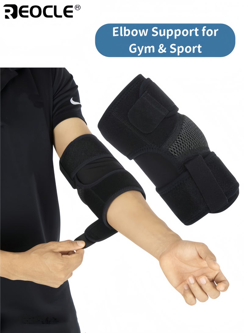 ريوكل للجنسين دعامة الكوع التنس ضغط الأكمام التفاف مع حزام دعم للاعبي الجولف التهاب الجراب التهاب الأوتار التهاب اللقيمة تخفيف التنفس مريح قابل للتعديل مرونة للذراع الأيسر والأيمن مناسب للجولف الرياضة اللياقة البدنية التعافي تخفيف الآلام للرجال والنساء للاستخدام اليومي للأنشطة المكثفة - Image 1