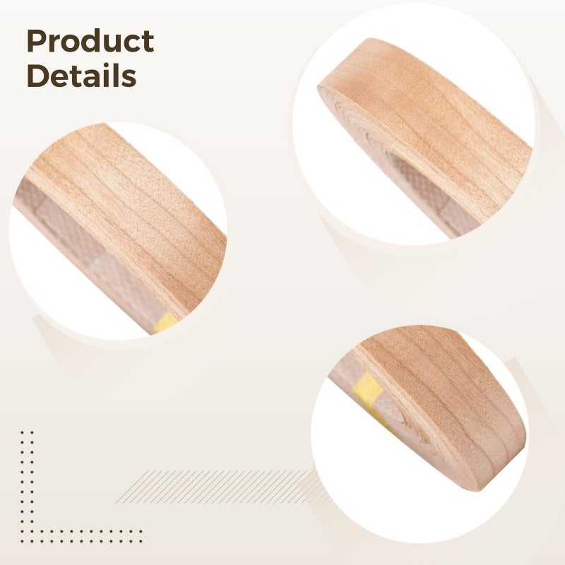 Cherry Wood Veneer Edge Banding 0.9 Inch Wide 49.2 Ft With Hot Melt Adhesive For Furniture Cabinet DIY - Image 5