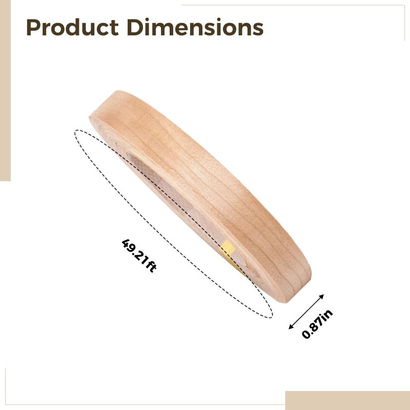 Cherry Wood Veneer Edge Banding 0.9 Inch Wide 49.2 Ft With Hot Melt Adhesive For Furniture Cabinet DIY - Image 3