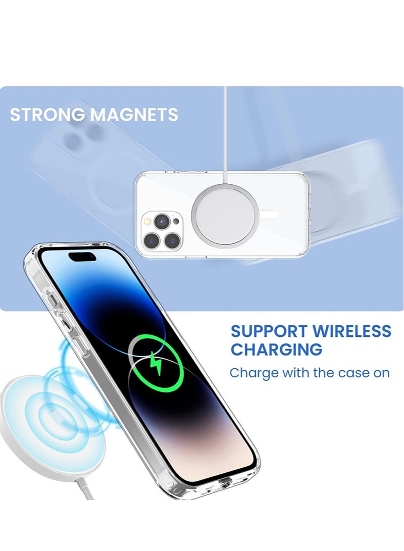 for iPhone 14 Pro Max Mag Safe Case, Magnetic iPhone 14 Pro Max Case Compatible with MagSafe, Crystal Clear Anti-Yellowing Scratch Resistant Phone Cover for iPhone 14 Pro Max 6.7 inch 2022  - Image 3