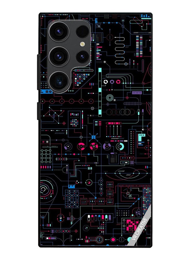 VR CREATIVE Protective Case Cover For Samsung Galaxy S24 Ultra Circuit Design Multicolour - Image 1