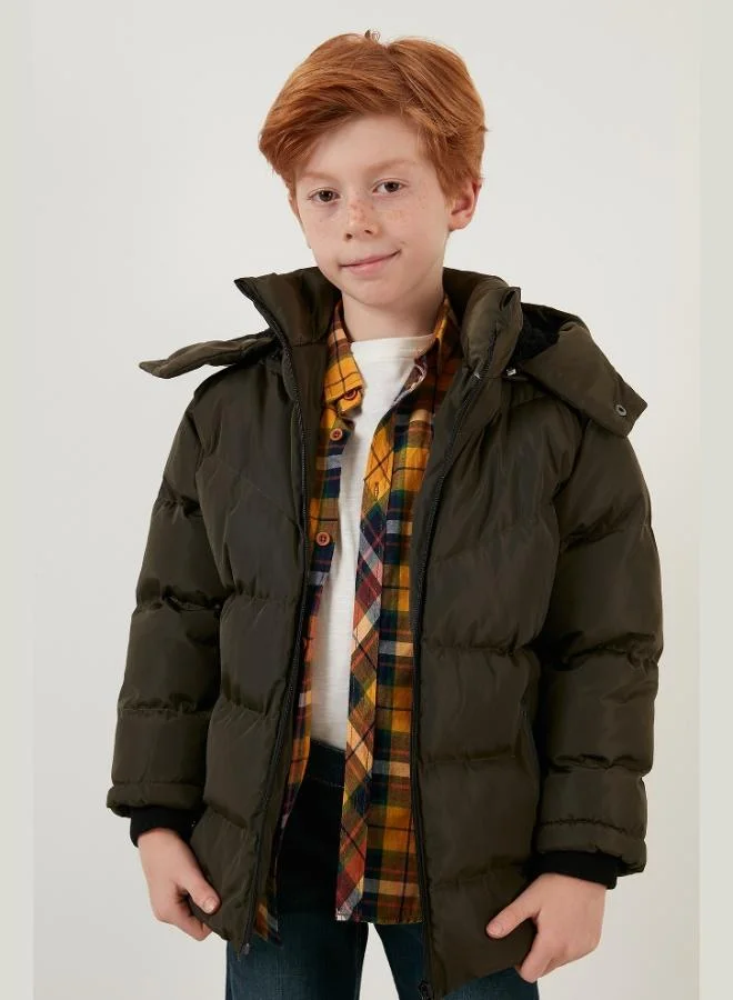 Lela Lela Plush Lined Removable Hooded Pocket Winter Coat Boy's COAT 5761587