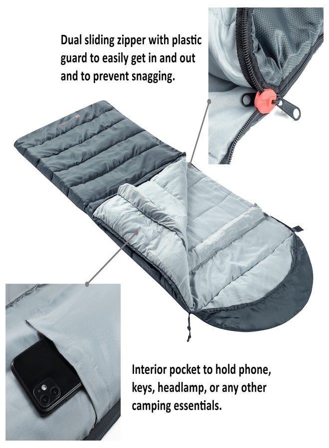 Alpine Swiss 0°C (32°F) Sleeping Bag Lightweight Waterproof with Compression Sack Adults All Seasons Camping Hiking Backpacking Travel Outdoor Indoor Gray - Image 4