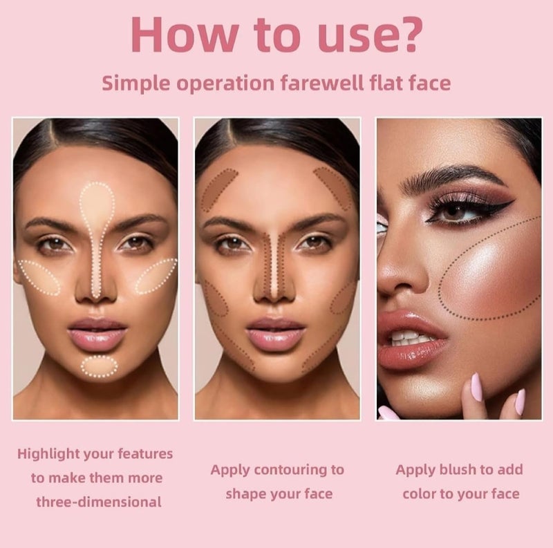 FEELHIGH Face Highlighter Makeup Palette Holographic Shimmer Illuminating Make Up Metallic Powder Starlight Diamond Highlighting Glow Illuminator for Face Body Green - Image 4
