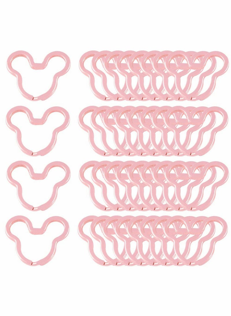 Mouse Head Shape Split Rings Colorful Flat Key Chain Rings Metal Creative Key Holder for Bag Home Car Office Organization DIY Crafts 50 PCS - Image 1