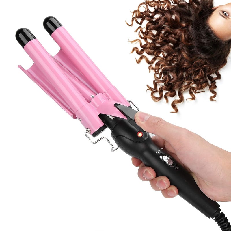 klarako Hair Curling Iron 3 Barrel, Two Levels Temperature Adjustment Ceramic Glaze Wand Curling Hair Styling Tool, 30s Fast Heating(UK 28mm) Uk 28mm - Image 2