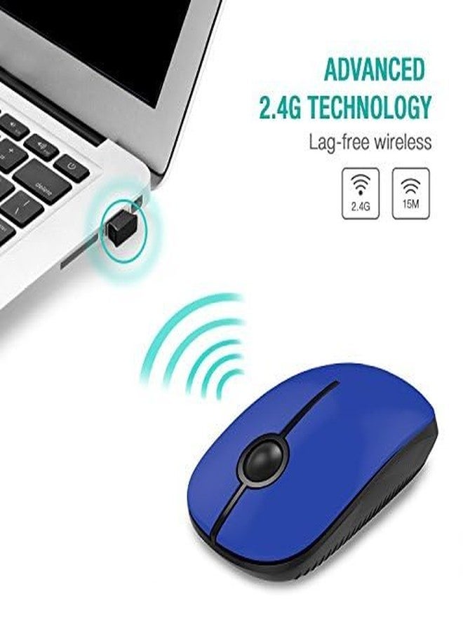 VssoPlor Wireless Mouse, 2.4G Slim Portable Computer Mice with Nano Receiver for Notebook, PC, Laptop, Computer-Black Blue - Image 3