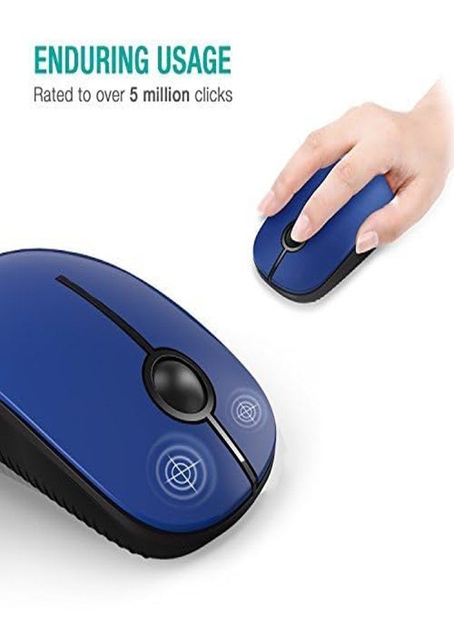 VssoPlor Wireless Mouse, 2.4G Slim Portable Computer Mice with Nano Receiver for Notebook, PC, Laptop, Computer-Black Blue - Image 4