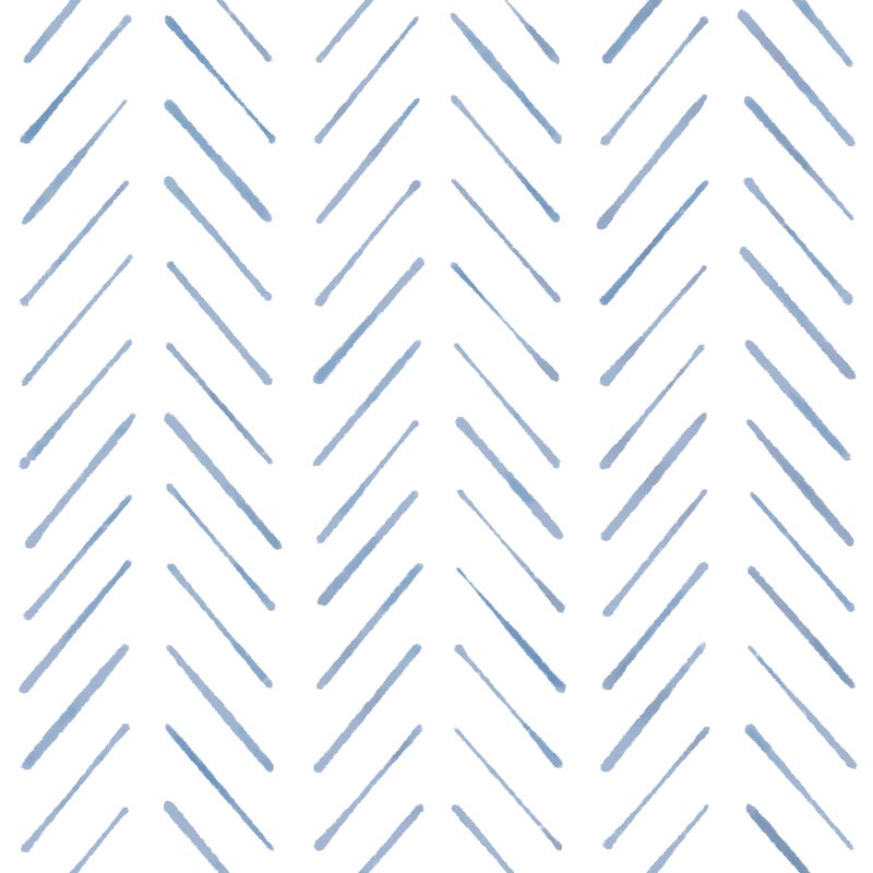 PeonyQueen Peel and Stick Wallpaper Herringbone Striped Wallpaper 17.3"x78.8" White and Blue Wall Paper Boho Contact Paper Self Adhesive Removable Wallpapers Decorative for Bedroom Bathroom Cabinets Vinyl Roll - Image 1