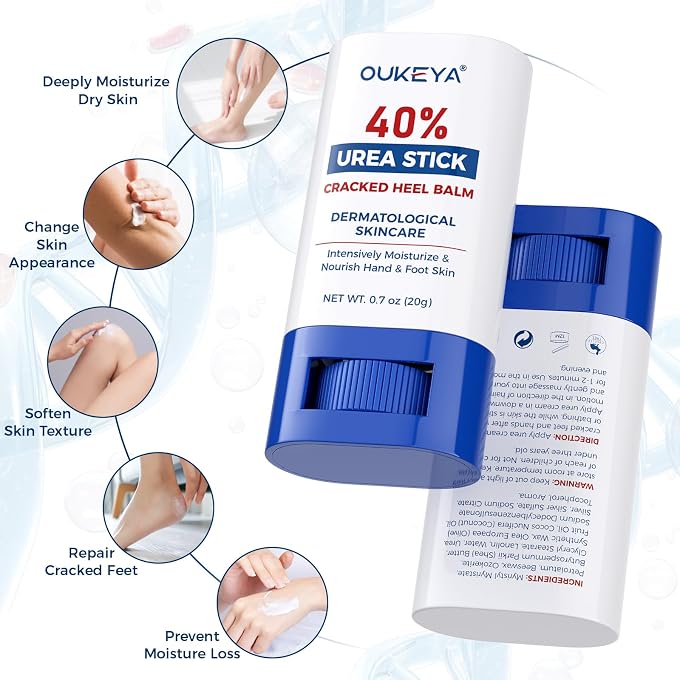 OUKEYA Urea Foot Cream Stick 40 Percent for Cracked Heels and Dry Skin - Image 2