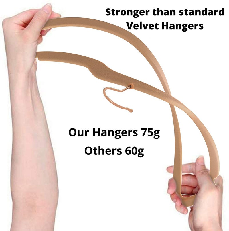 ZEPOLI - Velvet Hangers Non-Slip Velvet Hangers Premium Suit Hangers Ultra Thin Space Saving 360 Degree Swivel Hook Clothes Hangers Velvet for Suits,Coats,Jackets (6 Pack, Bronze) - Image 3