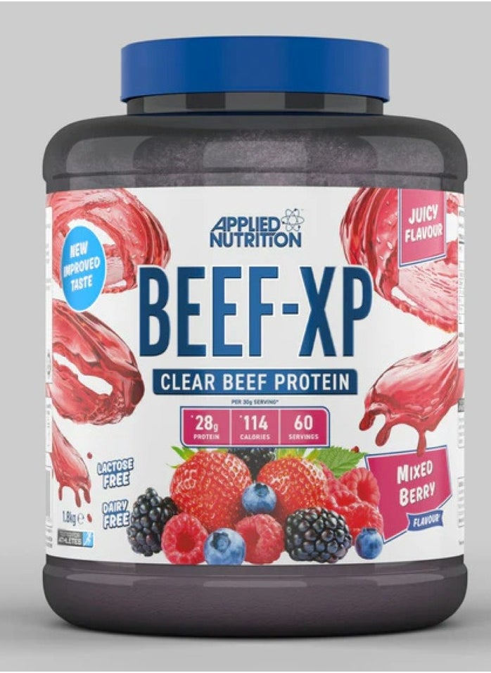 أبلايد نيوتريشن Beef Xp Clear بروتين معزول (نكهة التوت المختلطة) 1.8 كجم - 28 جم بروتين، خالي من اللاكتوز، خالي من منتجات الألبان 