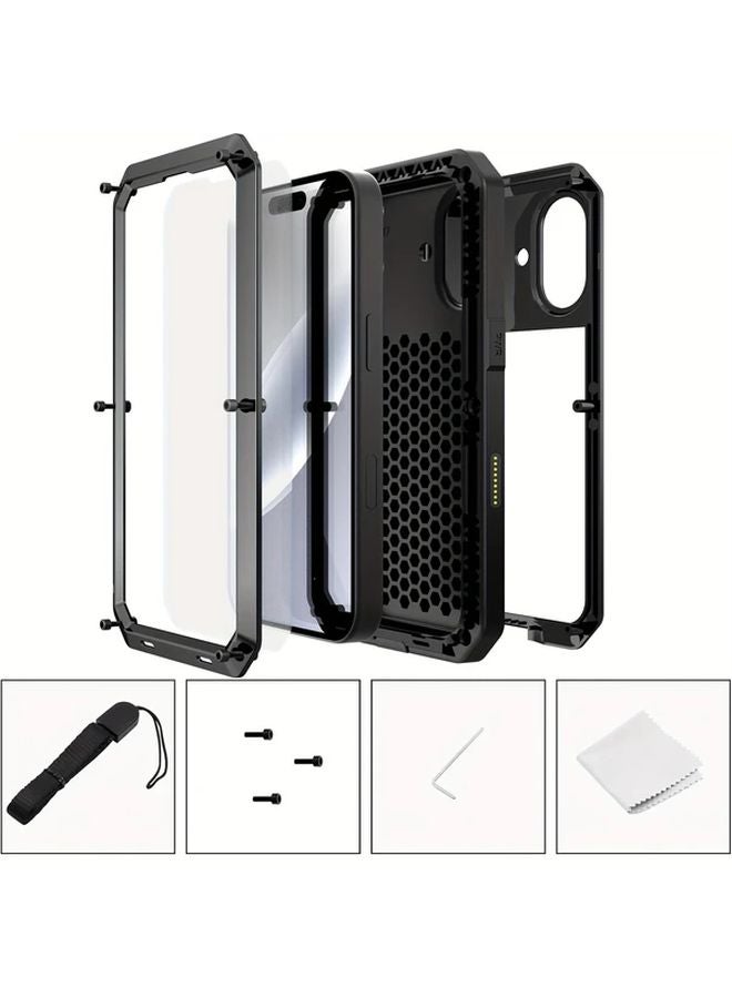 Silvery iPhone 13 Pro Max Case with Built In Screen Protector Full Body Protection - Image 4