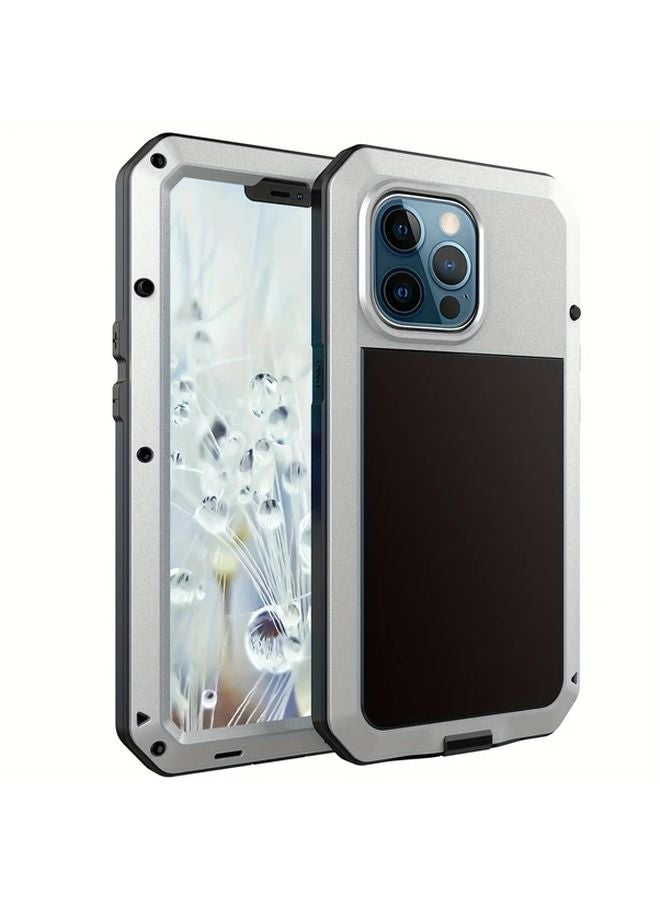 Silvery iPhone 13 Pro Max Case with Built In Screen Protector Full Body Protection - Image 1