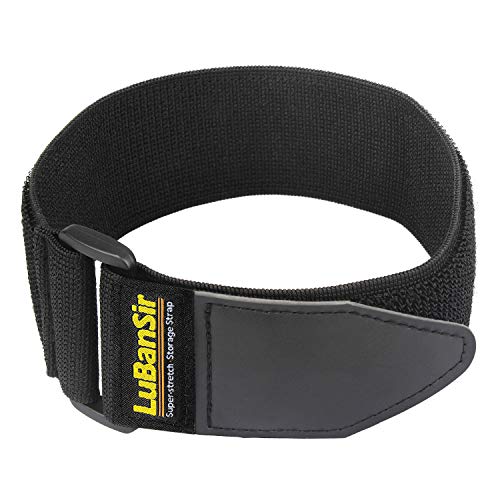 LuBanSir Cinch Straps - 2" x 18" (6 Pack) Elastic Hook and Loop Storage Straps with Buckle for Bicycle, Truck, Boat and More for Extension Cords, Ropes, Hoses Organization - Black - Image 1