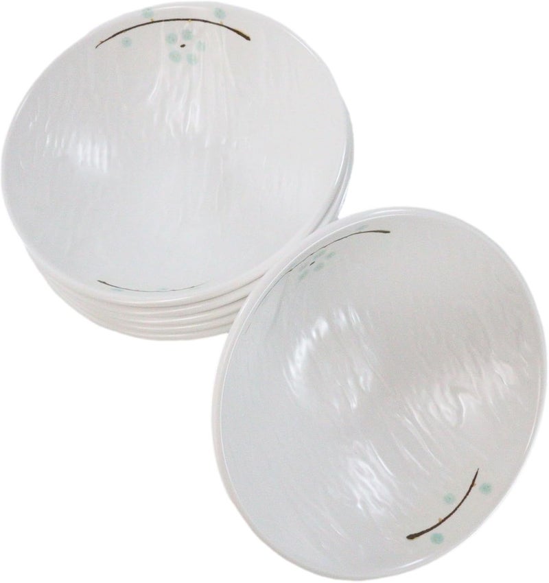 Ebros Gift Modern Yukino Hana Snow Flowers Melamine Dinnerware Serveware Kitchenware Set Japanese Chinese Restaurant Supply Pack Of 6 Large Soup Pasta Cereal Salad Bowls 32oz - Image 2