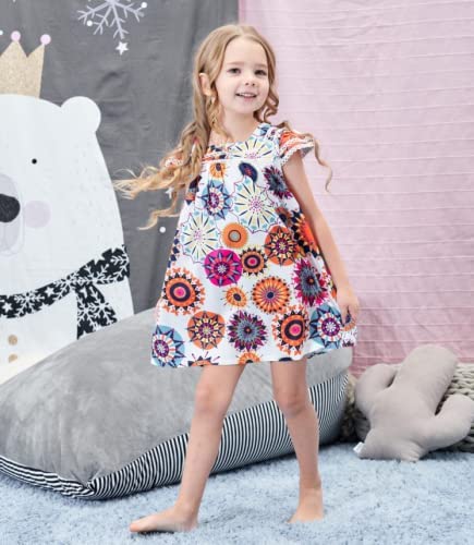 Hipea Toddler Baby Girl Clothes Bohemian Sleeveless Flower Princess Floral Formal Kids Summer Dress Skirt(4-5T) - Image 2